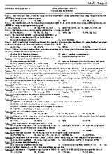 Đề kiểm tra học kỳ II môn Hoá học 12 THPT